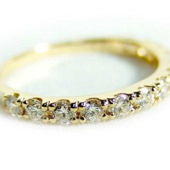 ダイヤモンド リング ハーフエタニティ 0.5ct K18 イエローゴールド 13号 指輪 0.5カラット ダイヤ エタニティ 鑑別カード付き 18金 ゴールド ジュエリー アクセサリー レディース
