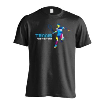 テニス Tシャツ 半袖 メンズ ウェア レディース 練習着 ジュニア ドライ おもしろ tシャツ 速乾 名入れ スポーツ 女子 男子 チーム おしゃれ 文字入れ 「ポリゴンシルエットのテニス」 アートワークスコウベ 【送料無料】