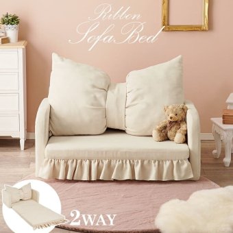 ソファベッド ソファ・ソファ ソファ 2WAY フラン 2P フラン2 PIV 完成品 リボン フェミニン かわいい 一人暮らし フリル 華やかアイボリー 韓国 韓国インテリア 女子 兼用 可愛い 可愛い2WAYソファベッド \500円 配布中 新生活