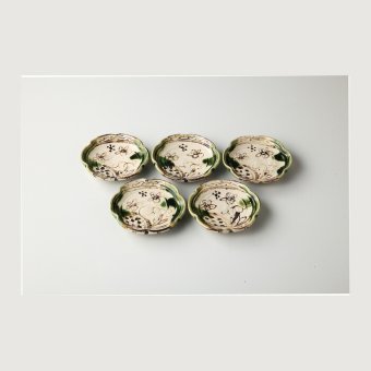 塩草窯　織部まどつる小皿揃 陶器 瀬戸焼 やきものの里から、暮らしを贈ります。　ギフト 食器 セット テーブルウェア