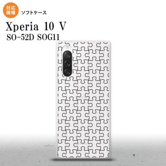 Xperia10V Xperia10V スマホケース 背面ケースソフトケース パズル 透明 黒 2023年 7月発売 nk-xp105-tp1214