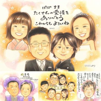 結婚のプレゼントに、長く飾れる手描き似顔絵をお届け。下書き確認ができるので、安心して贈れます。 結婚祝い プレゼント 似顔絵 名入れ 贈り物 ギフト 手描き 結婚 挙式 結婚式 婚礼 感謝 新婦 新郎 下書き確認 修正無料 名入れ 一生もの そっくり 実績多数 親孝行 一生もの 披露宴 入籍 結婚式 還暦祝い 色紙 メモリアルギフト ハロウィン 大人数 メモリアル 卒寿祝い 引っ越し クリスマス