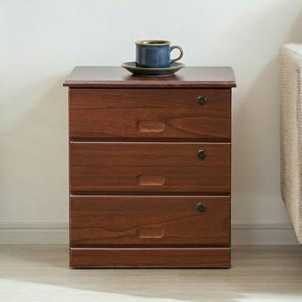 鍵付き チェスト 木製 3段 桐 キャビネット ローチェスト 幅46cm 奥行35cm 高さ42cm A4 対応 完成品 シークレットチェスト 収納 タンス 引き出し 貴重品 通帳 書類 隠しキャスター 移動 楽 シンプル 新生活 贈り物 送料無料