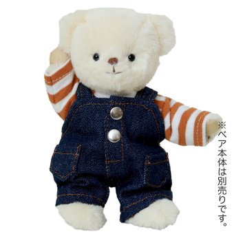 【10月13日発売予定】 [6点までメール便可] ぬいぐるみ用 服 2点セット オーバーオール Tシャツ ズボン ボーダー カジュアル ぬい服 推しぬい ぬい活 推し活 ぬいぐるみの服 人形 おしゃれ 可愛い 誕生日プレゼント 着せ替え おままごと 女の子 男の子 テディベア くま おもちゃ おしゃれこぐま 冬 コスチューム 身長12cm(4S)用 TBデニムオーバーオール 778103