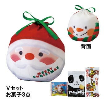 おてだま巾着 サンタ雪だるま＋Vセット 60個  TP743 景品 記念品 粗品 ノベルティ 名入れ 御挨拶 ご挨拶