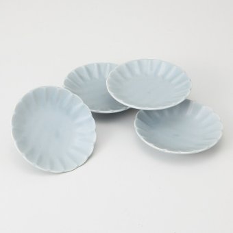 菊形窯変グレー小皿4客 磁器 美濃焼 やきものの里から、暮らしを贈ります。　ギフト 食器 セット テーブルウェア