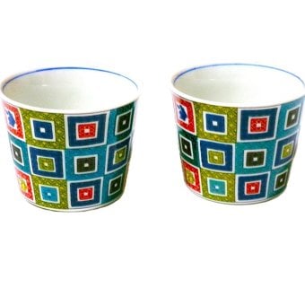 九谷焼　フリーカップ 猪口 名品コレクション/青郊窯（石畳）ペア【フリーカップ　酒器　湯呑み　プレゼント　おしゃれ　きれい　和食器ブランド】【御結婚御祝・内祝・新築御祝・還暦御祝・御礼・寿・ギフト包装可能】