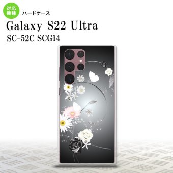 SC-52C SCG14 Galaxy S22 Ultra スマホケース 背面ケース ハードケース 花柄 ミックス A 黒 メンズ レディース nk-s22ul-271