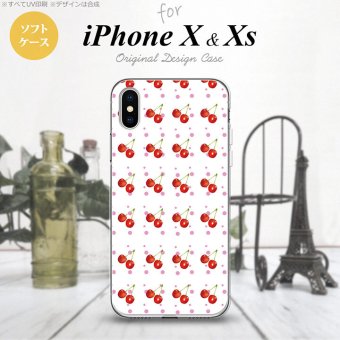 【iPhoneX】【スマホケース/スマホカバー】【アイフォンX】iPhoneX スマホケース カバー アイフォンX さくらんぼ・チェリー 白 nk-ipx-tp179【メール便送料無料】