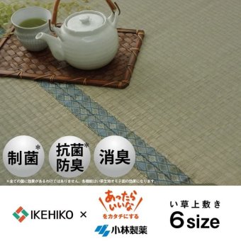 夏ラグ 夏用カーペット い草 上敷き カーペット 制菌 抗菌防臭 消臭 小林製薬KOBA-GUARD 江戸間3畳(約176×261cm）
