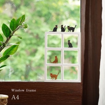 Window frame A4[木製フレーム ディスプレイ 窓枠 デザイン オーナメント 木枠 インテリア ウォールデコレーション 壁掛け 額縁 シャビーシック ナチュラル雑貨 白 おしゃれ ドライフラワー 写真立て 壁面装飾]