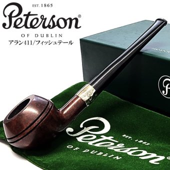 パイプ ピーターソン アラン 411 フィッシュテール スムース パイプ本体 喫煙具 ブラウン ニッケルリング ファセット Peterson アイルランド おしゃれ かっこいい たばこ メンズ 高級 ギフト プレゼント