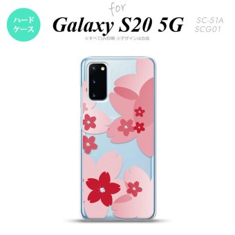 SC-51A SCG01 Galaxy S20 スマホケース ハードケース 花柄 サクラ B 赤 メンズ レディース nk-s20-056