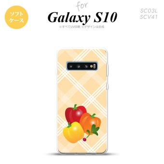 SC-03L SCV41 Galaxy S10 スマホケース ソフトケース ベジタブル パプリカ オレンジ メンズ レディース nk-s10-tp668