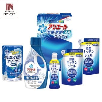 ギフト工房 アリエール 抗菌除菌ギフト 洗剤 詰め合わせ 4種 計5点入 洗剤セット 洗濯洗剤 ボトル 食器用洗剤【沖縄県・離島 配送不可】