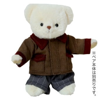 【10月13日発売予定】 [6点までメール便可] ぬいぐるみ用 服 2点セット コート パンツ ズボン ぬい服 クリスマス 推しぬい ぬい活 推し活 ぬいぐるみの服 人形 おしゃれ 可愛い 誕生日プレゼント 着せ替え おままごと 女の子 男の子 テディベア くま おもちゃ おしゃれこぐま 冬 コスチューム 身長12cm(4S)用 TBハンティングコート 778102