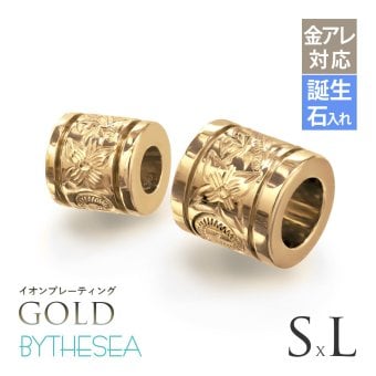 金属アレルギー対応 ペアペンダントトップ ハワイアンジュエリー 純チタン ゴールドカラー ペアペンダントトップ 誕生石 チューブ Sサイズ チェーン別売り イオンプレーティング カップル プレゼント ハロウィン 【品番：TIP401S-RYP】