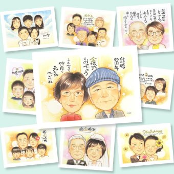 贈り物 似顔絵 金婚式 プレゼント 手描き 名入れ ギフト 金婚式 結婚50周年 お祝い 結婚記念日 記念日 夫婦 両親 祖父母 お母さん お父さん 家族 下書き確認 修正無料 名入れ サプライズ 似てる 一生もの 親孝行 長寿 感謝 思い出 50周年 卒寿祝い 二次会 引っ越し ブライダルギフト 喜寿祝い 感動 お祝いの品 感謝の品 ホワイトデー ハロウィン