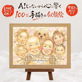 贈り物 結婚記念日 似顔絵 手描き プレゼント 名入れ ギフト 銀婚式 結婚25周年 結婚記念日 記念日 大人数 夫婦 両親 お母さん お父さん 名入れ 下書き確認 修正無料 かわいい 親孝行 一生もの サプライズ 思い出 記念 25周年 結婚祝い メモリアル 節目 快気祝い 白寿祝い 色紙 カラフル 還暦祝い 贈答品 バレンタインデー 引っ越し 感謝 感激