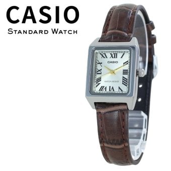 箱なし カシオ 腕時計 レディース CASIO シャンパンゴールド ブラウン ローマ数字 スクエア 長方形 小さめ レザーベルト 革ベルト 海外モデル 逆輸入 シンプル 上品 仕事 通勤 誕生日 プレゼント ギフト 成人 卒業 入学