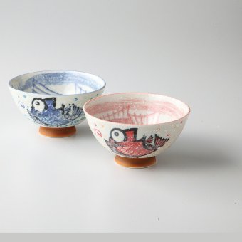 めで鯛　飯碗ペア 陶器 美濃焼 やきものの里から、暮らしを贈ります。　ギフト 食器 セット テーブルウェア