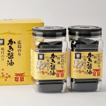 広島のり マルヒャクの「特選かき醤油味付けのり」海苔1000円セット （1本32枚×2本）