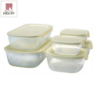 ハリオ スタッキング耐熱ガラスコンテナ 6個セット スタッキング 容器 食洗機対応 電子レンジ使用可【北海道・沖縄県・離島 配送不可】