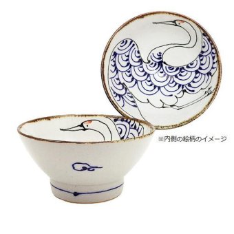 西海陶器 kotohogi くらわんか碗 鶴 18195 波佐見焼 和食器 お茶碗 飯碗 ギフト プレゼント 長寿祝い 縁起物 磁器 日本製