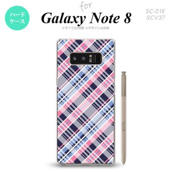 【SC01K】【スマホケース/スマホカバー】【ギャラクシー ノート8】SC01K スマホケース Galaxy Note8 SC-01K カバー ギャラクシー ノート8 チェックA ピンク青 nk-sc01k-439【メール便送料無料】