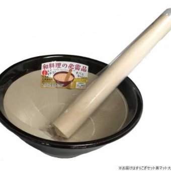 すり鉢 すりこぎ セット 18cm 元重製陶所 国産 黒マット おしゃれ 陶器 木製 離乳食 ゴマすり 料理道具 調理器具 キッチン用品 日本製 プロ仕様
