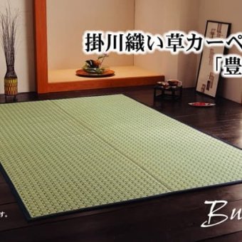 夏ラグ 夏用カーペット 掛川織い草カーペット『豊後』江戸間4.5畳(約261×261cm）