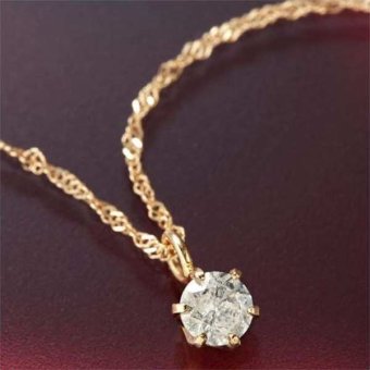 ネックレス レディース K18PG ピンクゴールド ダイヤモンド 0.1ct ペンダント スクリューチェーン シンプル 華奢 18金 ダイヤ 誕生石 ジュエリー アクセサリー ギフト プレゼント