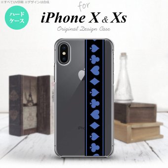 【iPhoneX】【スマホケース/スマホカバー】【アイフォンX】iPhoneX スマホケース カバー アイフォンX トランプ(帯) 黒×青 nk-ipx-525【メール便送料無料】