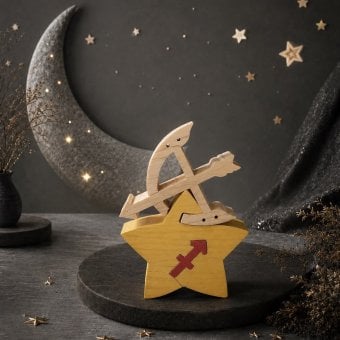 国産ヒノキ 星座の組み木｜射手座 ♐｜11/23〜12/21生まれ｜木製インテリア・誕生日プレゼント