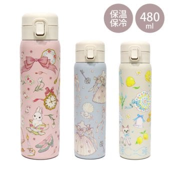 水筒 たけいみき うさぎ 真珠 レモン ステンレス マグボトル 480ml 233-011 233-012 233-013  ウサギ ぷっくり 魔法瓶 マイボトル 直飲み 保温保冷 真空二重構造 イラスト パステル かわいい ガーリー ギフト