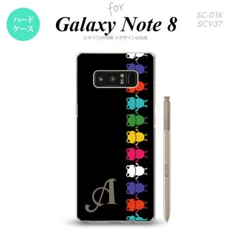 【SC01K】【スマホケース/スマホカバー】【ギャラクシー ノート8】SC01K スマホケース Galaxy Note8 ケース ギャラクシー ノート8 イニシャル カエル・かえる 黒 nk-sc01k-674ini【メール便送料無料】