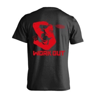 バドミントン Tシャツ 半袖 メンズ ウェア レディース 練習着 ジュニア ドライ おもしろ tシャツ 速乾 名入れ スポーツ 女子 男子 チーム おしゃれ 文字入れ 「ゴリラワークアウト バドミントン」 アートワークスコウベ 【送料無料】