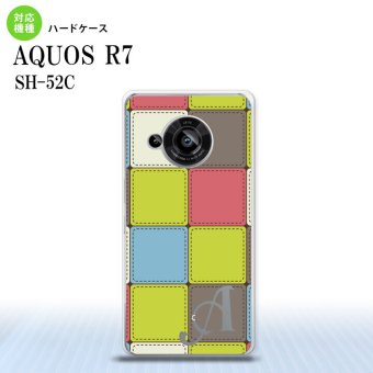 SH-52C AQUOS R7 スマホケース 背面ケース ハードケース パッチワーク ミックスG 緑 +アルファベット 2022年 7月発売 nk-r7-1677i