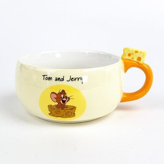 トムとジェリー フィギュア付きスープカップ ジェリーとチーズ スープマグ 食器