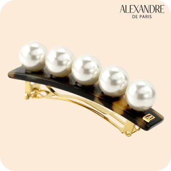 アレクサンドル ドゥ パリ バレッタ レディース ブランド ALEXANDRE DE PARIS ペルル 人工真珠 AA6-16919-05-W べっ甲 ヘアアクセサリー