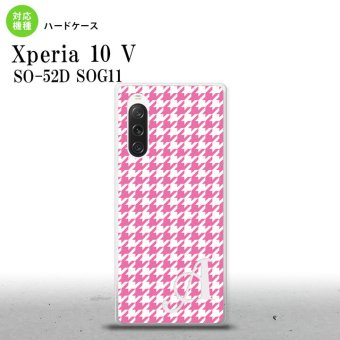 Xperia10V Xperia10V スマホケース 背面ケース ハードケース 千鳥 格子 小 ピンク 白 +アルファベット 2023年 7月発売 nk-xp105-902i