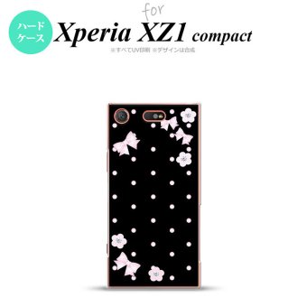 【SO02K】【スマホケース/スマホカバー】【エクスペリア XZ1】SO02K スマホケース Xperia XZ1 Compact SO-02K カバー エクスペリア XZ1 ドット・花柄(B) 黒 nk-so02k-352【メール便送料無料】