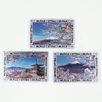角型マグネット LL 3個セット C 富士山 桜 お土産 日本 土産 souvenir JAPAN Magnets ご当地 外国人 スーベニア ジャパン
