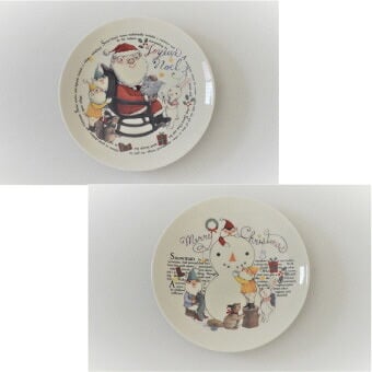 アルモニーノエル ケーキ皿1P（2柄アソート） 指定不可 MKC-13 景品 記念品 粗品 ノベルティ 名入れ 御挨拶 ご挨拶