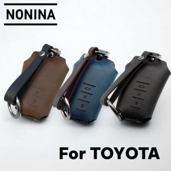 トヨタ スマートキーケース 本革 専用設計 日本製 RAV4 C-HR プリウス カローラ カムリ ランドクルーザープラド クラウン 黒 （ブラック） 青 （ブルー） 茶 （ブラウン）ボタン キーカバー オイルレザー ｜NONINA 名入れ 父の日 母の日 敬老の日 お誕生日祝い 還暦祝い お祝い ギフト クリスマスプレゼント バレンタイン 贈り物 愛車キーケース 愛車キーホルダー【送料無料】