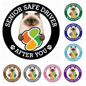 カーサイン 高齢者マーク SENIOR SAFE DRIVER ヒマラヤン ステッカー シール 直径13cm 肉球 日本製 車