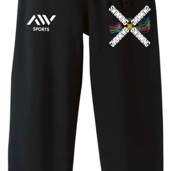 水泳 競泳 スウェットパンツ メンズ レディース キッズ 裏パイル スエット ルームウェア スポーツ ジャージ 綿100 長スボン 名入れ おしゃれ 文字入れ無料 「ネオンスタイルのクロスSWIMMING」 アートワークスコウベ 【送料無料】