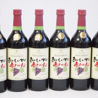 6本セット(酸化防止剤無添加 おいしい甘口 赤わいん) 720ml×6本