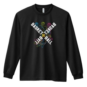 バスケ ロンT 長袖 Tシャツ メンズ 練習着 レディース ジュニア ウェア ドライ おもしろ tシャツ 名入れ おしゃれ キッズ 文字入れ無料 「ネオンスタイルのクロスBASKETBALL」 アートワークスコウベ 【送料無料】