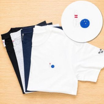 名入れ無料 名前入りTシャツ tシャツ ボウリングのピンとボール 厚手 メンズ レディース 半袖 クルーネック ワンポイント刺繍 ユニセックス S M L XL 6.2オンス コットン 綿 ホワイト 白 ブラック 黒 アッシュ ライトグレー ネイビー 紺 母の日 プレゼント【t36】【送料無料】